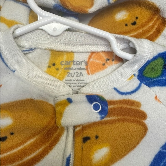 💥Carter's White Breakfast Print Footie - Picture 2 of 4